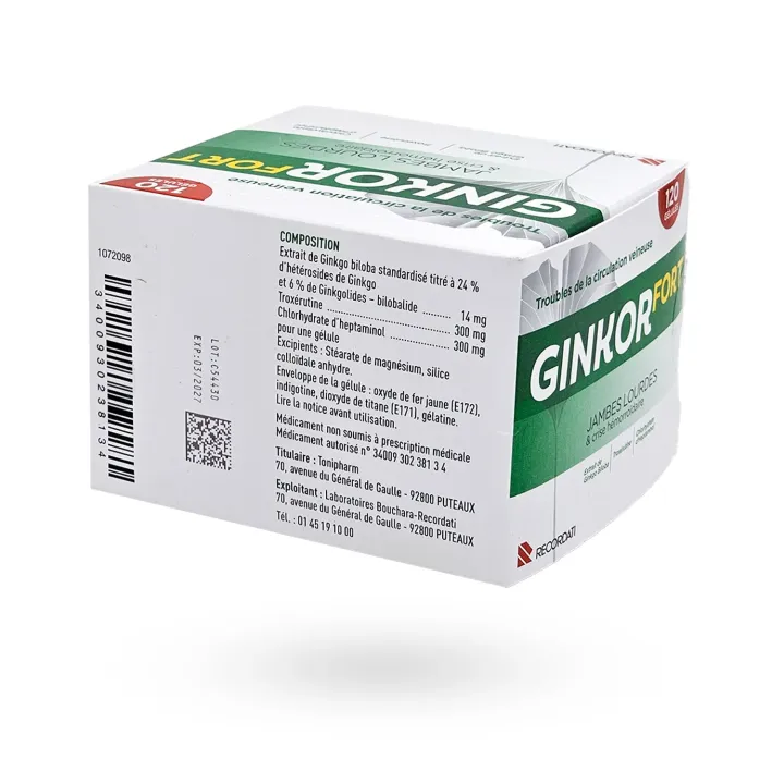Ginkor Fort Hémorroïde Jambes Lourdes 120 Gélules | Pharmacie en ligne