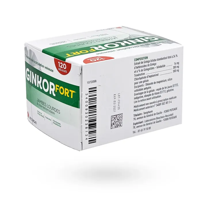 Ginkor Fort Hémorroïde Jambes Lourdes 120 Gélules | Pharmacie en ligne