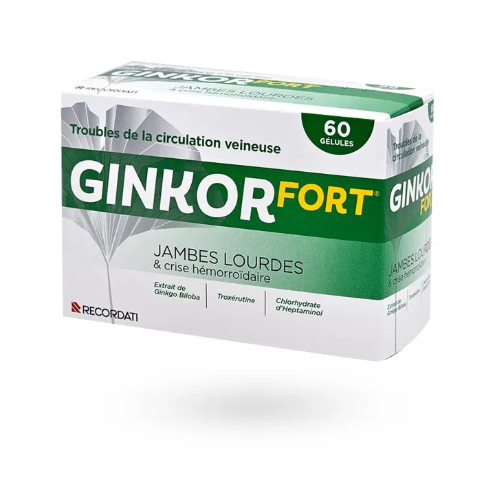Ginkor Fort Hémorroïdes Jambes Lourdes 60 gélules | Pharmacie en ligne