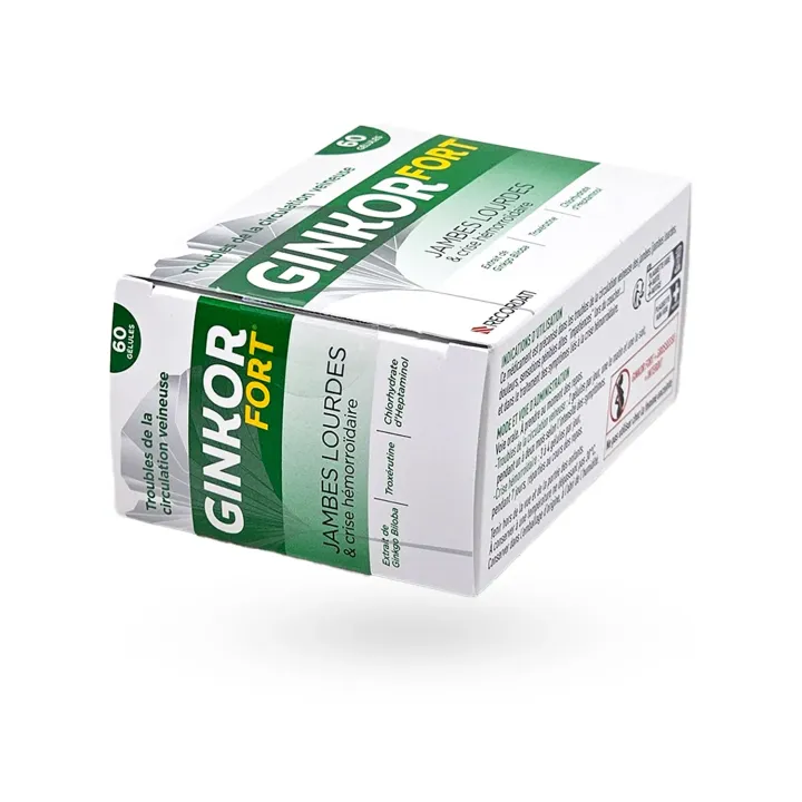Ginkor Fort Hémorroïdes Jambes Lourdes 60 gélules | Pharmacie en ligne