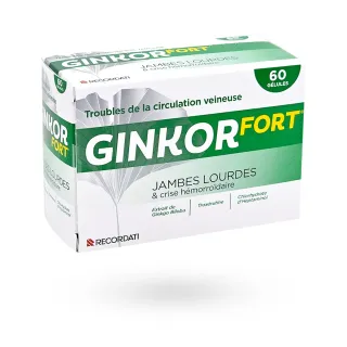 Ginkor fort jambes lourdes hémorroïdes 60 gélules