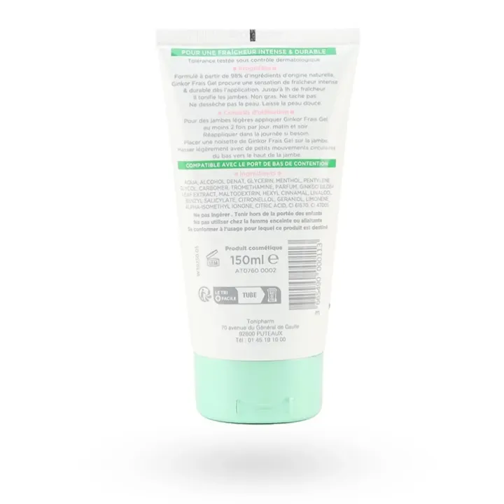 Ginkor Frais Gel Fraîcheur Intense Jambes Lourdes 150 ml | Pharmacie en ligne