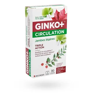 Ginko+ Circulation jambes légères triple action 30 comprimés