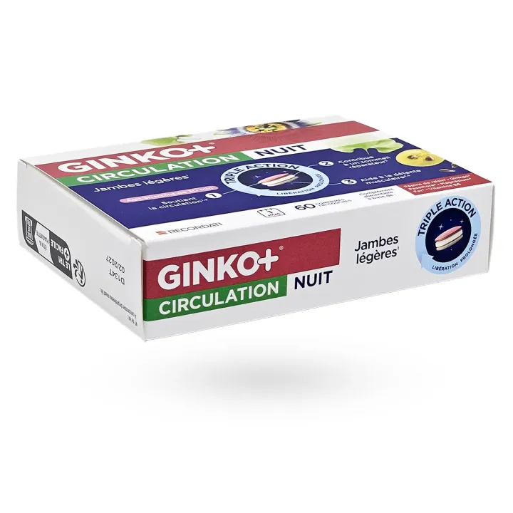 Ginko+ Circulation Nuit jambes légères Triple action 60 comprimés | Pharmacie en ligne