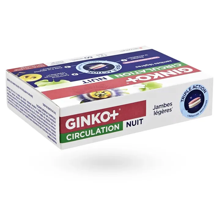Ginko+ Circulation Nuit jambes légères Triple action 60 comprimés | Pharmacie en ligne