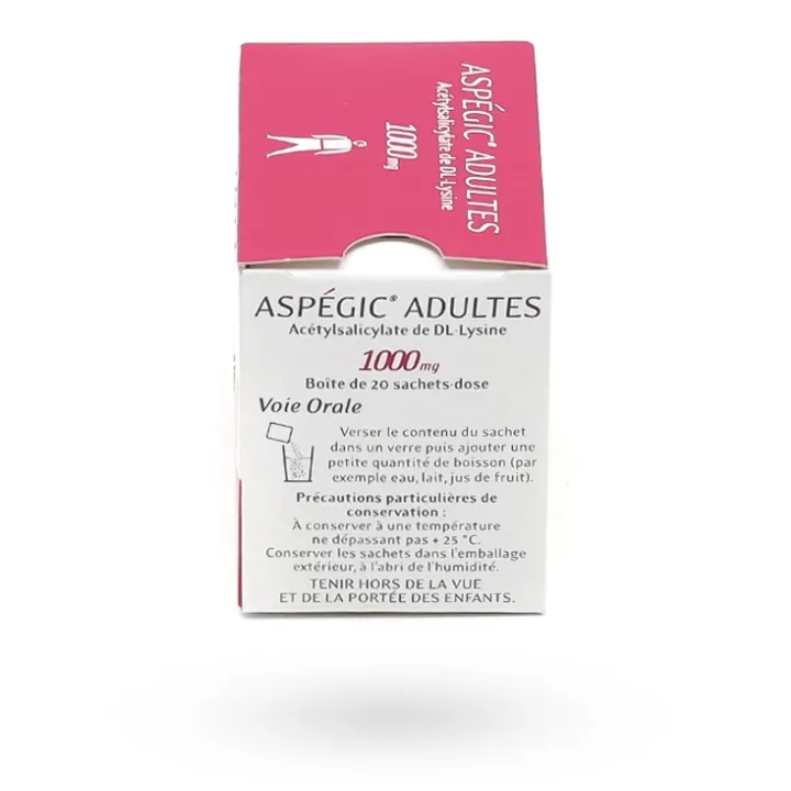 Aspégic Adultes 1000 mg (20 sachets) – Douleurs & Fièvre | Pharmacie en ligne