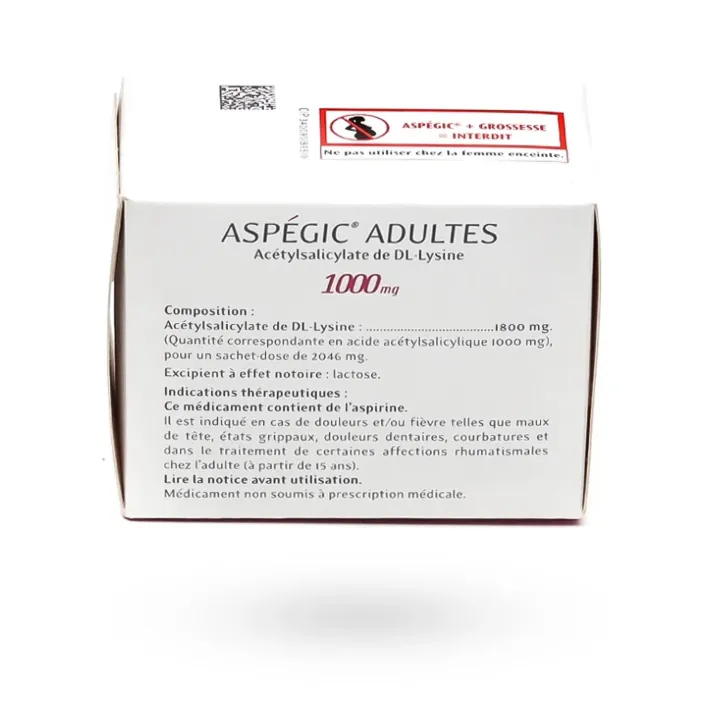 Aspégic Adultes 1000 mg – 30 sachets | Douleurs et Fièvre – Pharmacie en ligne