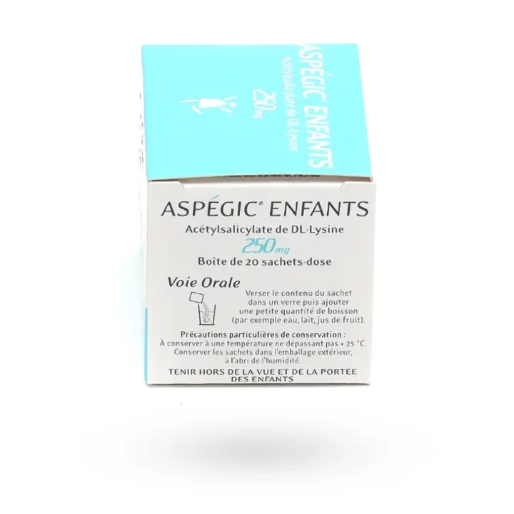 Aspégic Enfants 250 mg (20 sachets) – Douleurs & Fièvre | Pharmacie en ligne