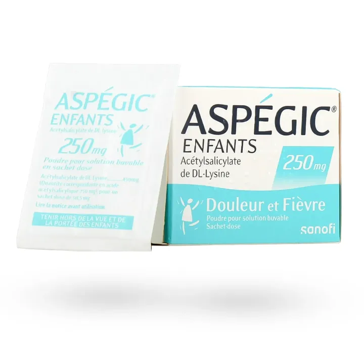 Aspégic Enfants 250 mg (20 sachets) – Douleurs & Fièvre | Pharmacie en ligne