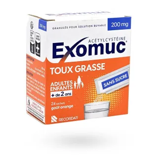 Exomuc 200 mg toux grasse 24 sachets