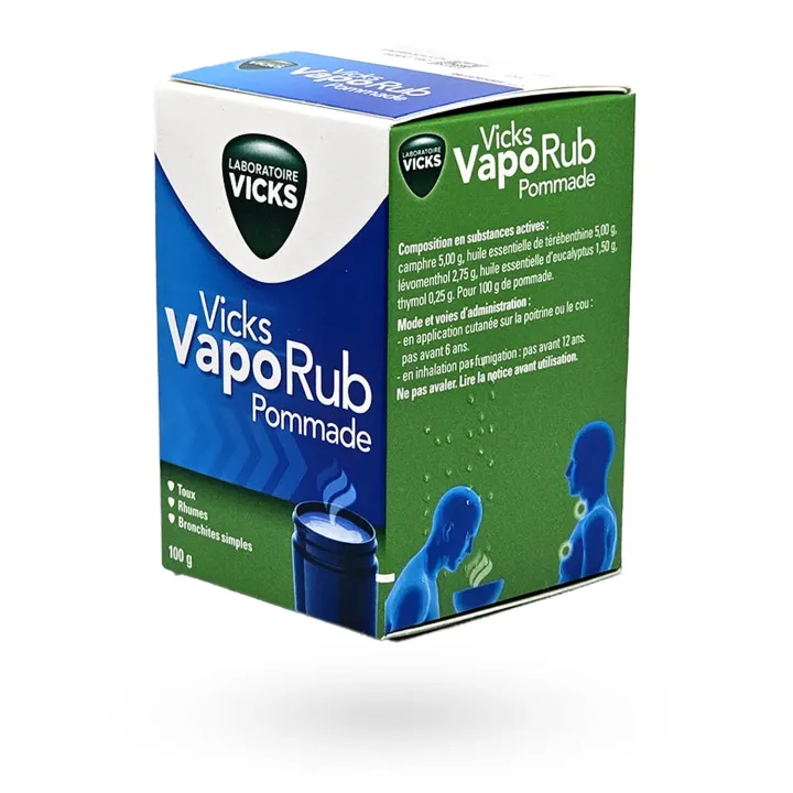 Vicks VapoRub pommade 100 g – Décongestionnant rhume et toux | Pharmacie en ligne
