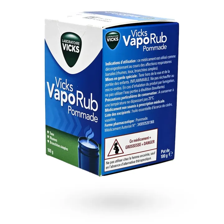 Vicks VapoRub pommade 100 g – Décongestionnant rhume et toux | Pharmacie en ligne