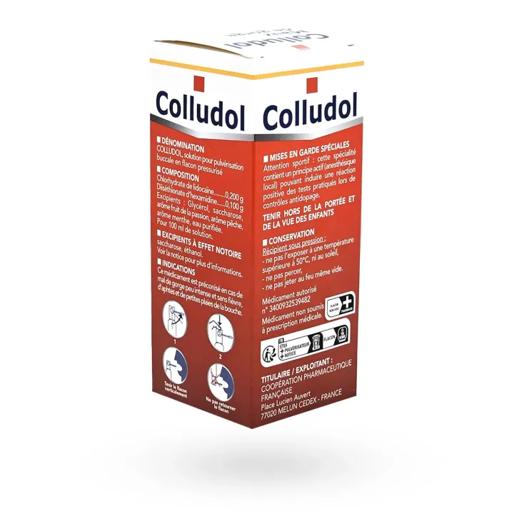 Colludol Maux de Gorge spray buccal 30 ml – Hexamidine Lidocaïne | Pharmacie en ligne