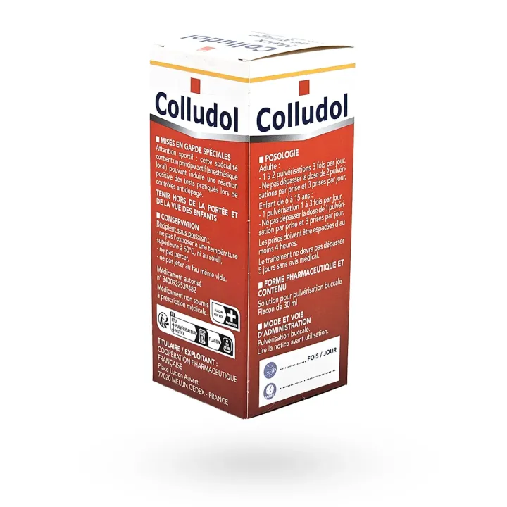 Colludol Maux de Gorge spray buccal 30 ml – Hexamidine Lidocaïne | Pharmacie en ligne