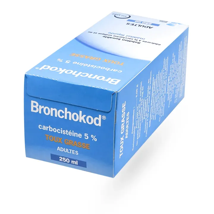 Bronchokod 5 % sans sucre sirop toux grasse adultes 250 ml | Pharmacie en ligne