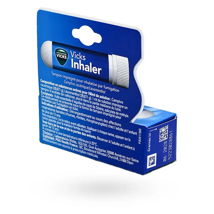 Vicks Inhaler tampon imprégné – Décongestionnant nasal efficace contre le rhume | Pharmacie en ligne