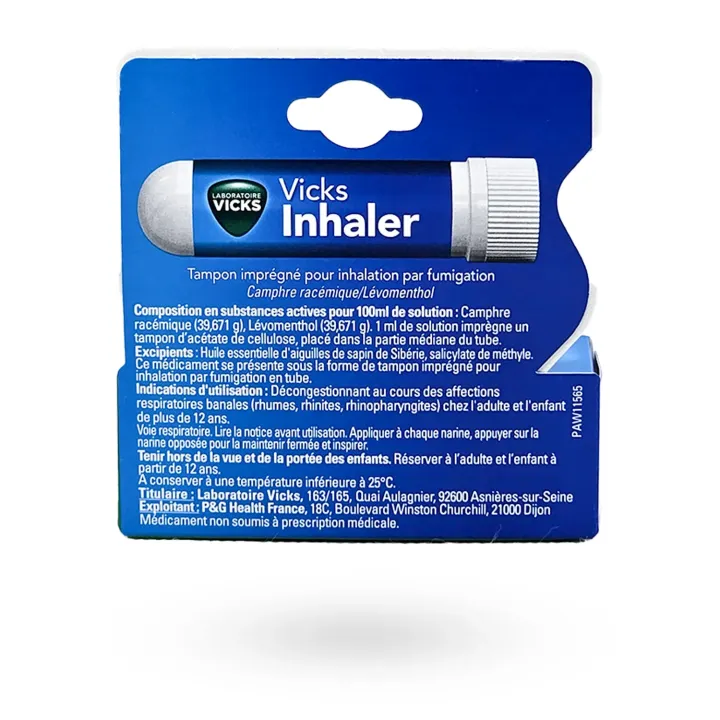 Vicks Inhaler tampon imprégné – Décongestionnant nasal efficace contre le rhume | Pharmacie en ligne