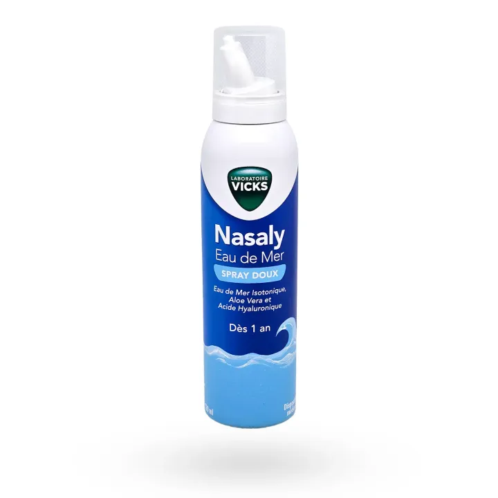 Vicks Nasaly Eau de mer Spray doux 120 ml – Hygiène nasale dès 1 an | Pharmacie en ligne