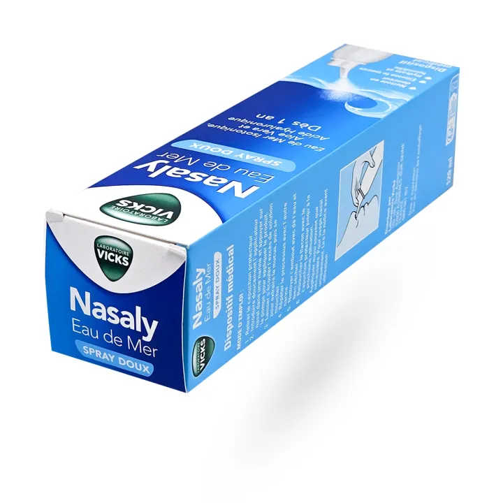Vicks Nasaly Eau de mer Spray doux 120 ml – Hygiène nasale dès 1 an | Pharmacie en ligne