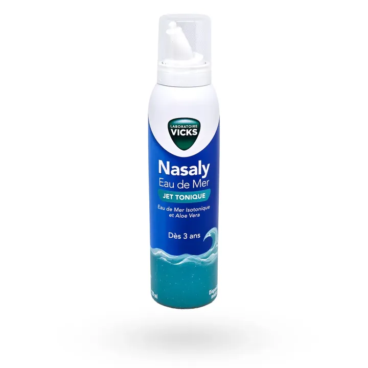 Vicks Nasaly Eau de mer Jet tonique 120 ml – Spray nasal nez bouché dès 3 ans | Pharmacie en ligne