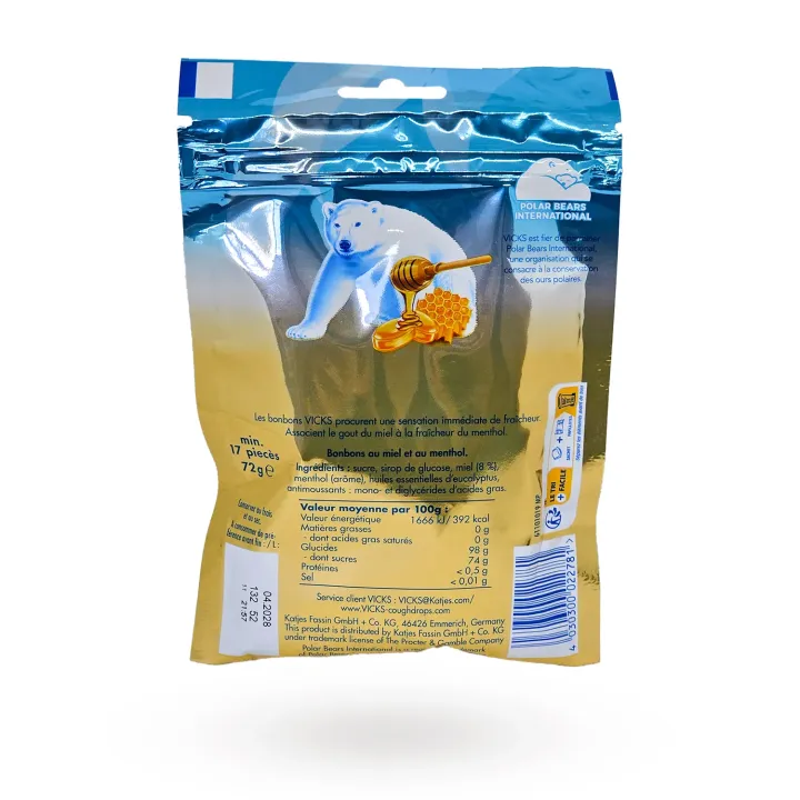 Vicks Bonbons au Miel et Menthol – Soulagement et fraîcheur pour la gorge | Pharmacie en ligne