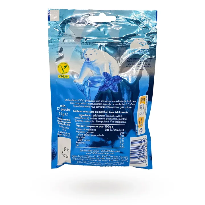 Vicks Bonbons Menthe Forte sans Sucre – Fraîcheur intense au menthol | Pharmacie en ligne