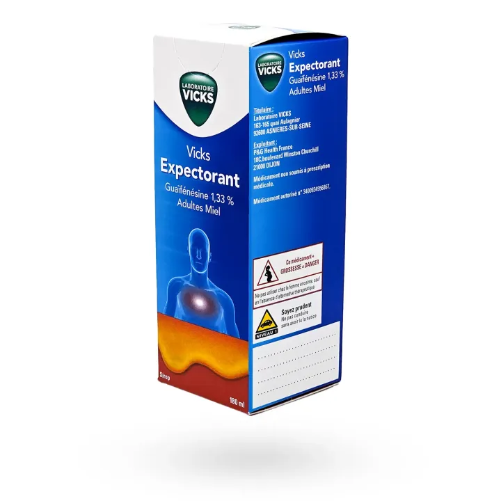 Vicks Expectorant Sirop Adultes Miel 180 ml – Traitement de la toux grasse | Pharmacie en ligne