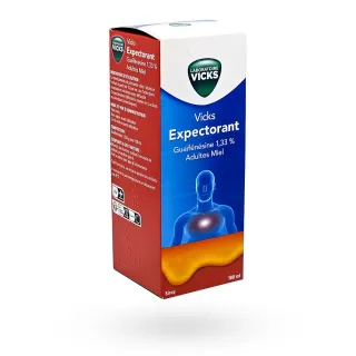 Vicks expectorant sirop adultes miel 180 ml