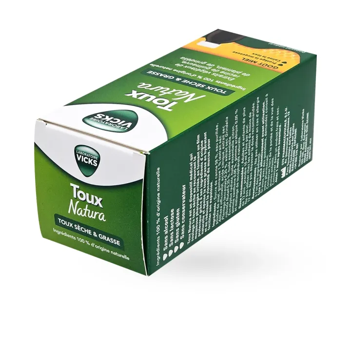 Vicks Toux Natura sirop toux sèche & grasse goût miel 140 ml – Soulagement naturel dès 12 ans | Pharmacie en ligne