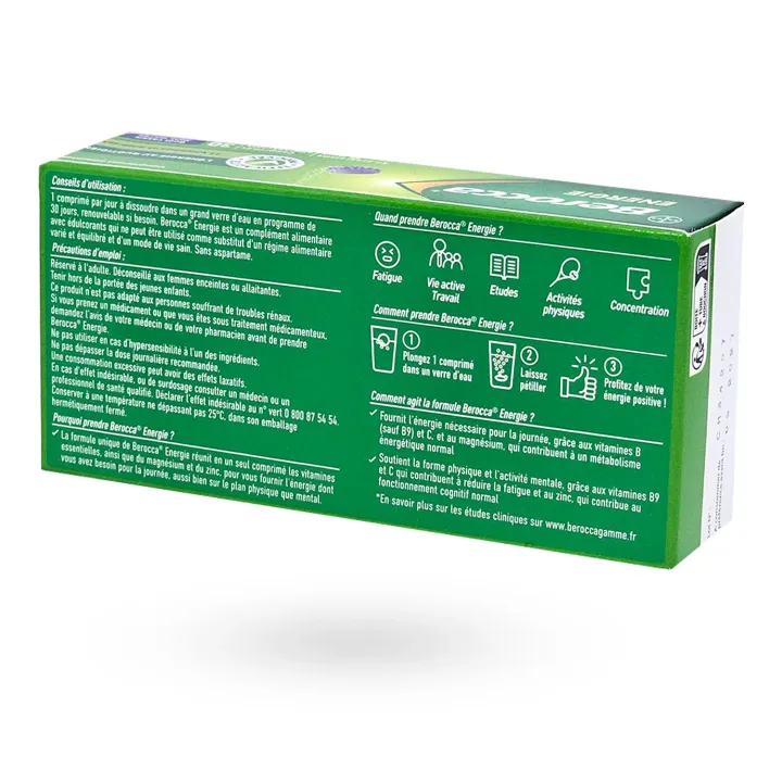 Berocca Énergie Cassis sans sucres 30 comprimés effervescents – Multivitamines fatigue adulte | Pharmacie en ligne
