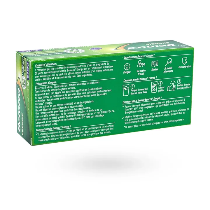 Berocca Énergie Cassis sans sucres 30 comprimés effervescents – Multivitamines fatigue adulte | Pharmacie en ligne