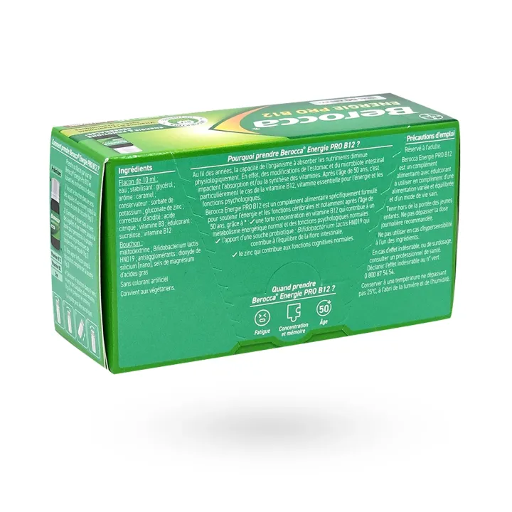 Berocca PRO B12 goût caramel – 10 flacons à boire | Complément fatigue intense adulte – Pharmacie en ligne