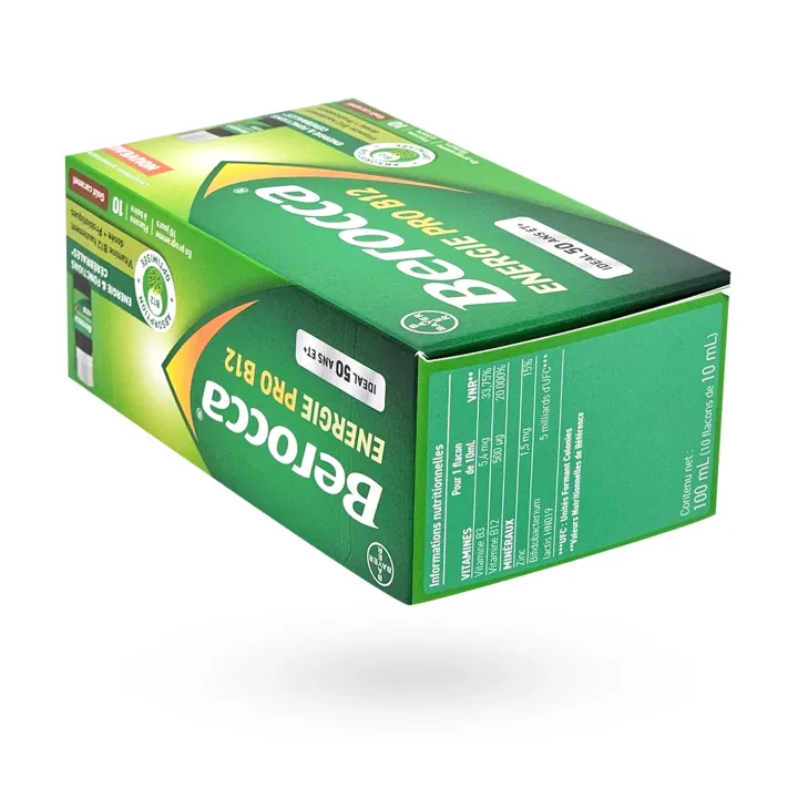 Berocca PRO B12 goût caramel – 10 flacons à boire | Complément fatigue intense adulte – Pharmacie en ligne
