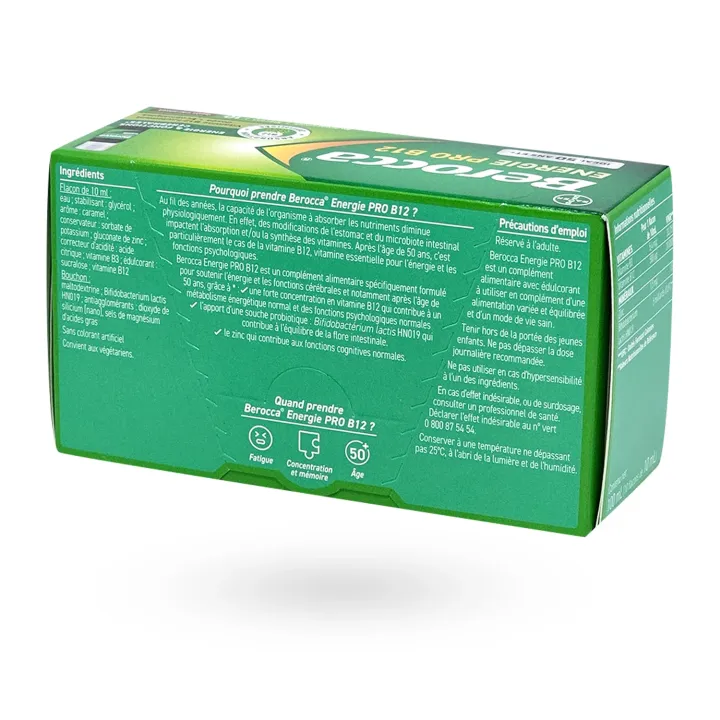 Berocca PRO B12 goût caramel – 10 flacons à boire | Complément fatigue intense adulte – Pharmacie en ligne
