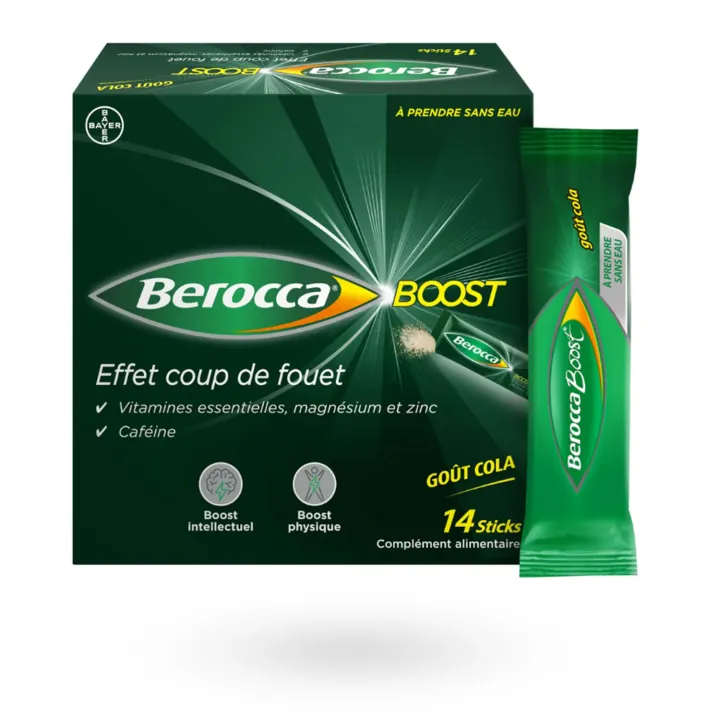 Berocca Boost Effet Coup de Fouet cola – Sticks énergie caféine & vitamines | Pharmacie en ligne