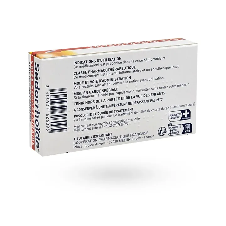 Sédorrhoïde crise hémorroïdaire 8 suppositoires – Traitement local des hémorroïdes | Pharmacie en ligne