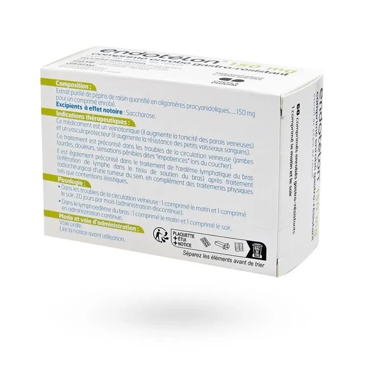 Endotélon 150 mg – Jambes lourdes et circulation veineuse | Veinotonique à base de raisin – Pharmacie en ligne