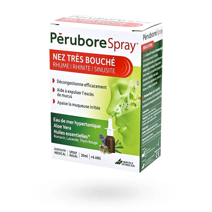 Pérubore Spray Nez très bouché 30 ml – Décongestionnant nasal rhume, rhinite, sinusite | Pharmacie en ligne
