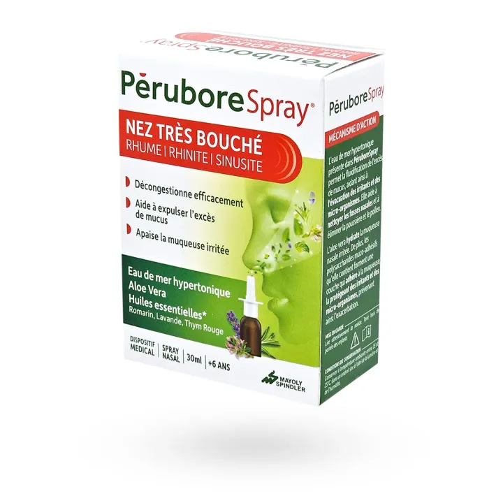 Pérubore Spray Nez très bouché 30 ml – Décongestionnant nasal rhume, rhinite, sinusite | Pharmacie en ligne