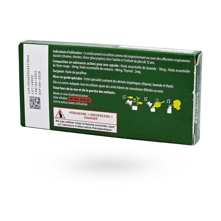 Pérubore Inhalation – Capsules pour inhalation par vapeur rhume et nez bouché | Pharmacie en ligne