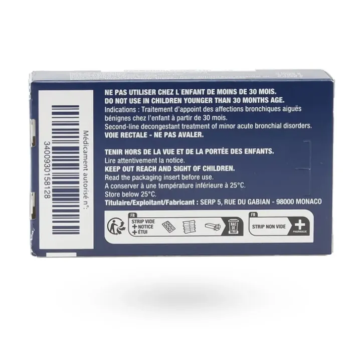 Bronchodermine Enfants 10 suppositoires – Affections bronchiques aiguës chez l’enfant | Pharmacie en ligne