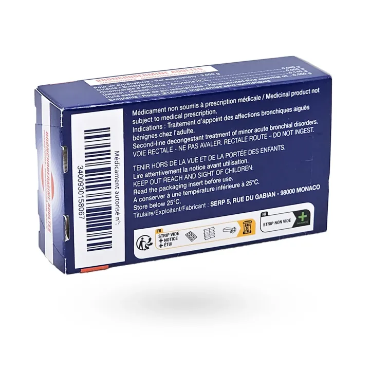 Bronchodermine Adultes 10 suppositoires – Affections bronchiques aiguës | Pharmacie en ligne