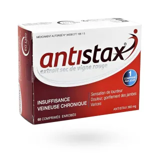 Antistax 360 mg extrait sec de vigne rouge 60 comprimés