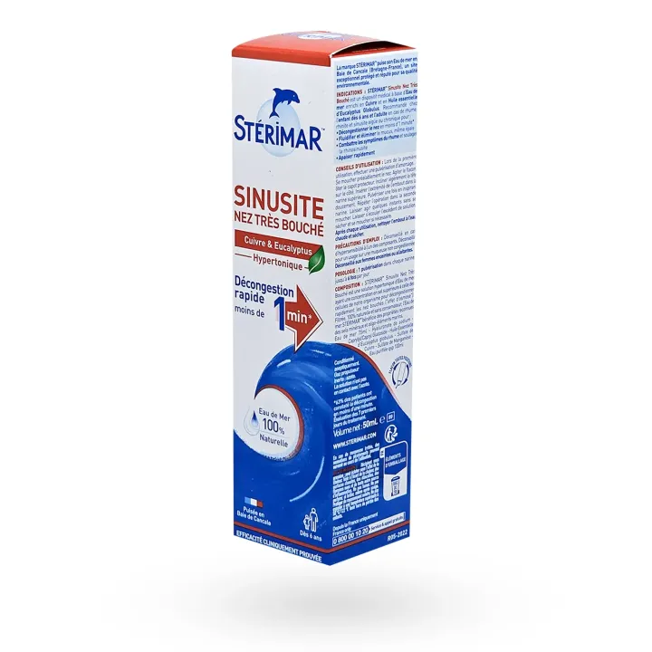 Stérimar Sinusite Nez Très Bouché 50 ml – Spray nasal hypertonique décongestionnant | Pharmacie en ligne