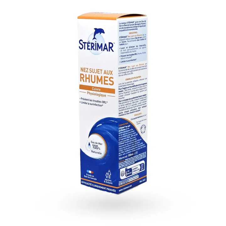 Stérimar nez sujets aux rhumes Cuivre physiologique 100 ml | Pharmacie en ligne