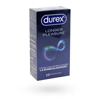Durex Longer Pleasure 10 préservatifs avec gel retardant