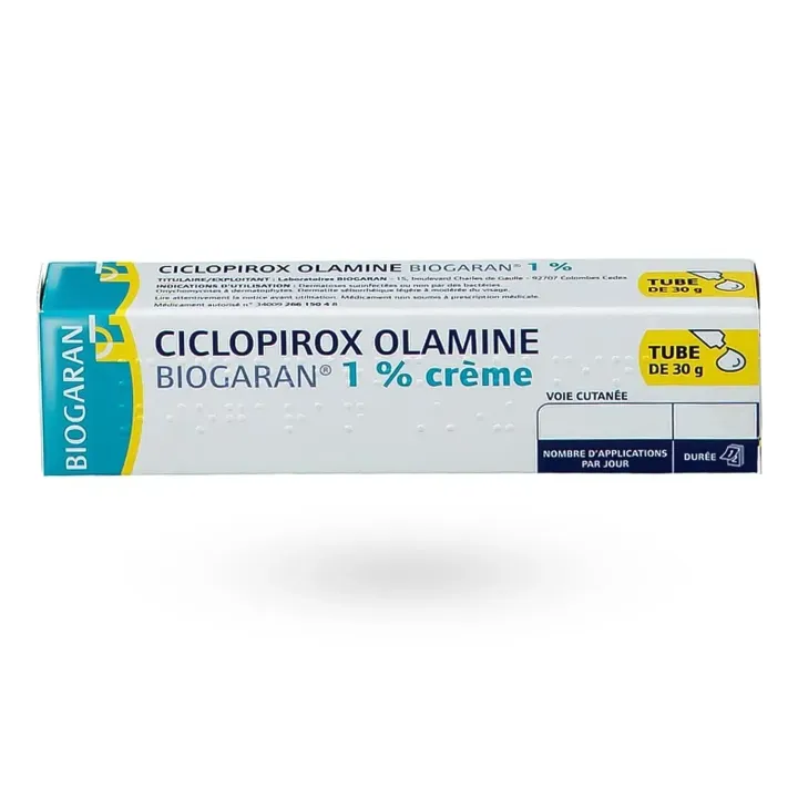 Ciclopirox Olamine Biogaran 1 % crème – Traitement antifongique mycoses | Pharmacie en ligne