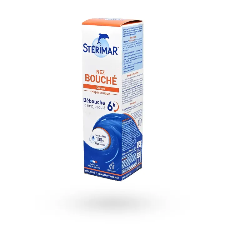 Stérimar Nez bouché Cuivre hypertonique 100 ml – Spray nasal décongestionnant | Pharmacie en ligne