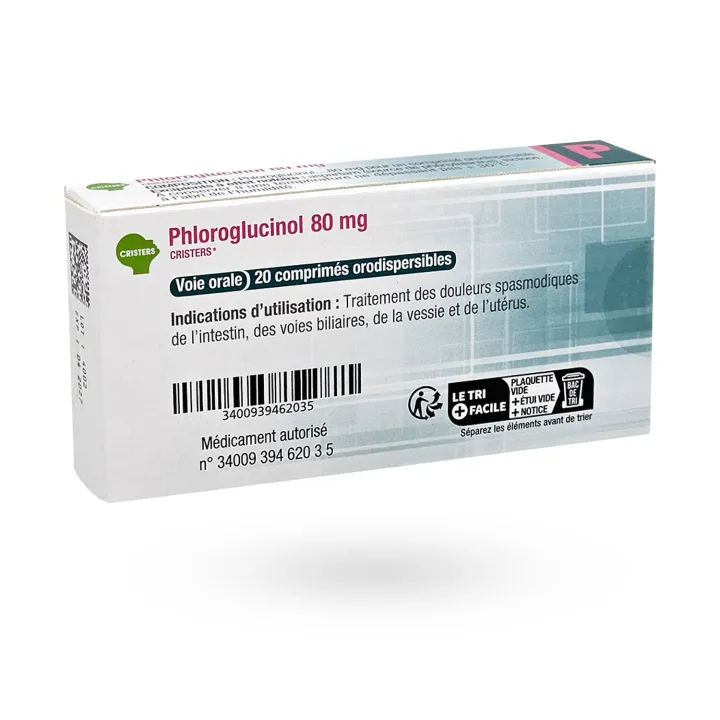 Phloroglucinol Cristers 80 mg 20 comprimés orodispersibles antispasmodique | Pharmacie en ligne