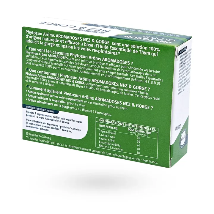Capsules Aromadoses Nez et Gorge Phytosun Arôms | Pharmacie en ligne